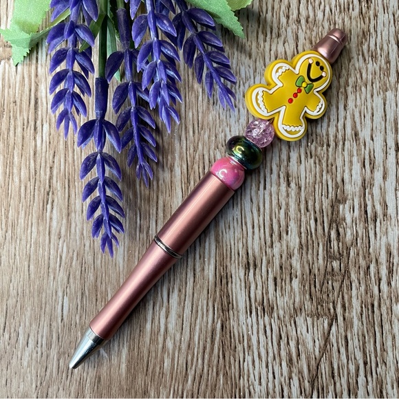 Handcrafted Christmas Pens Beaded Unique Artisan Gifts Office Accessories - Picture 4 of 9